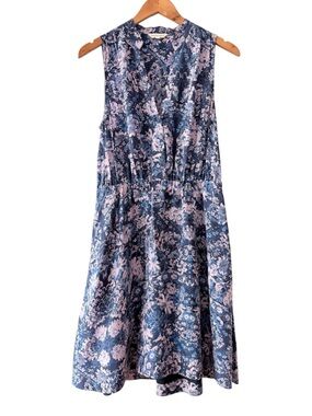 Rebecca Taylor Navy Floral Silk Dress